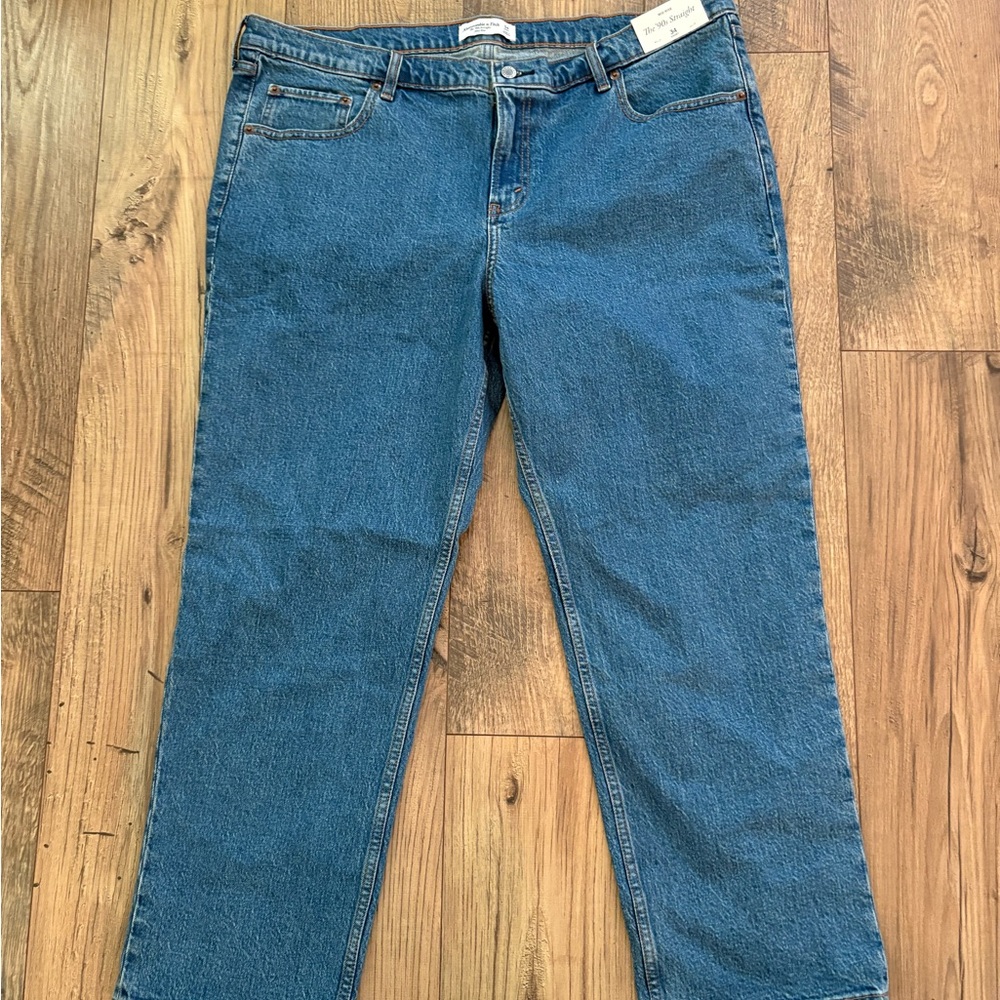 Abercrombie & Fitch Blue Straight Leg Women's Jeans